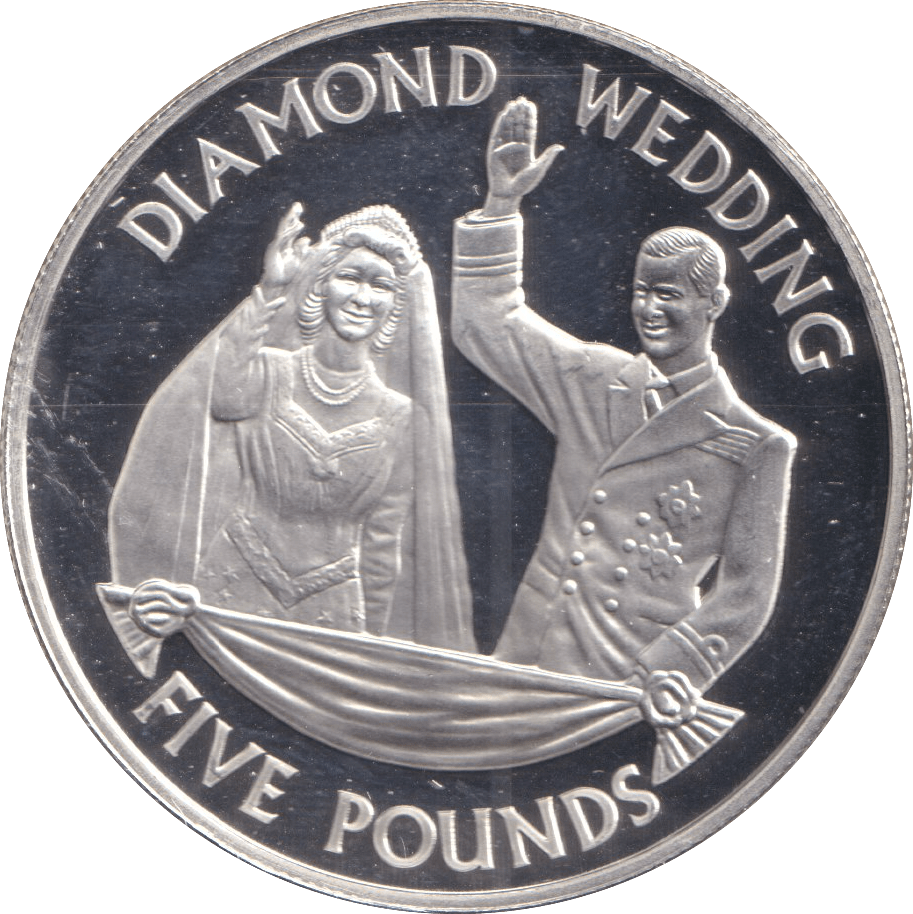 2007 FIVE POUNDS BAILIWICK OF JERSEY DIAMOND WEDDING 2 - SILVER WORLD COINS - Cambridgeshire Coins