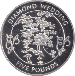 2007 FIVE POUNDS BAILIWICK OF JERSEY DIAMOND WEDDING 3 - SILVER WORLD COINS - Cambridgeshire Coins
