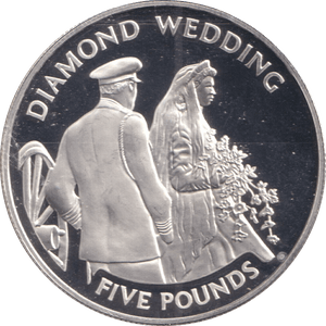 2007 FIVE POUNDS BAILIWICK OF JERSEY DIAMOND WEDDING - SILVER WORLD COINS - Cambridgeshire Coins