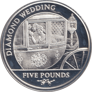 2007 FIVE POUNDS SILVER PROOF DIAMOND WEDDING - SILVER WORLD COINS - Cambridgeshire Coins