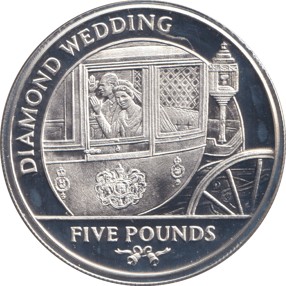 2007 FIVE POUNDS SILVER PROOF DIAMOND WEDDING - SILVER WORLD COINS - Cambridgeshire Coins