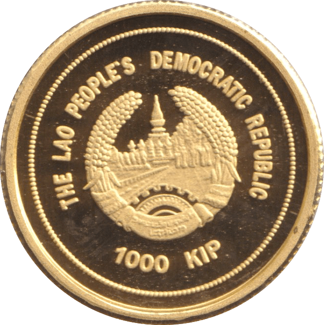 2007 GOLD PROOF 1000 KIP LAOS - GOLD WORLD COINS - Cambridgeshire Coins