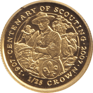 2007 GOLD PROOF 1/25 CROWN ISLE OF MAN - GOLD WORLD COINS - Cambridgeshire Coins