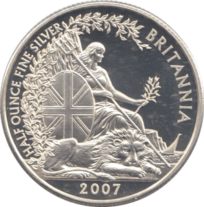 2007 HALF BRITANNIA 1/2 OZ FINE SILVER - SILVER BRITANNIA - Cambridgeshire Coins