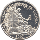 2007 HALF BRITANNIA 1/2 OZ FINE SILVER - SILVER BRITANNIA - Cambridgeshire Coins