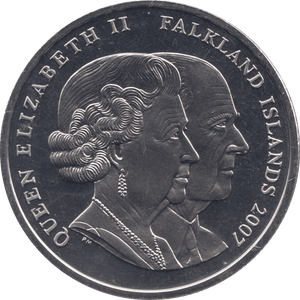 2007 ONE CROWN FALKLAND ISLANDS - WORLD COINS - Cambridgeshire Coins