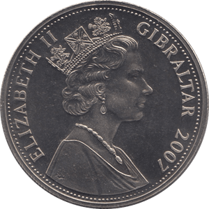 2007 ONE CROWN GIBRALTAR - WORLD COINS - Cambridgeshire Coins