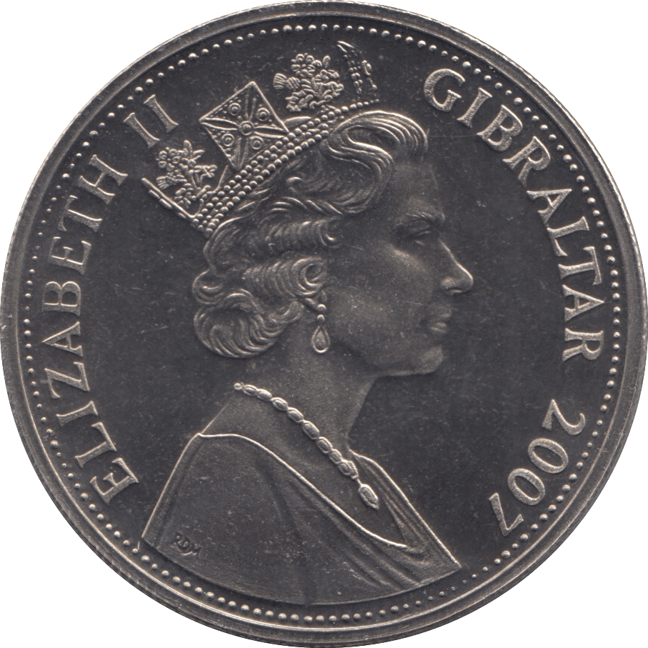 2007 ONE CROWN GIBRALTAR - WORLD COINS - Cambridgeshire Coins