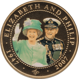 2007 ONE DOLLAR BU COOK ISLANDS ELIZABETH AND PHILIP - WORLD COINS - Cambridgeshire Coins