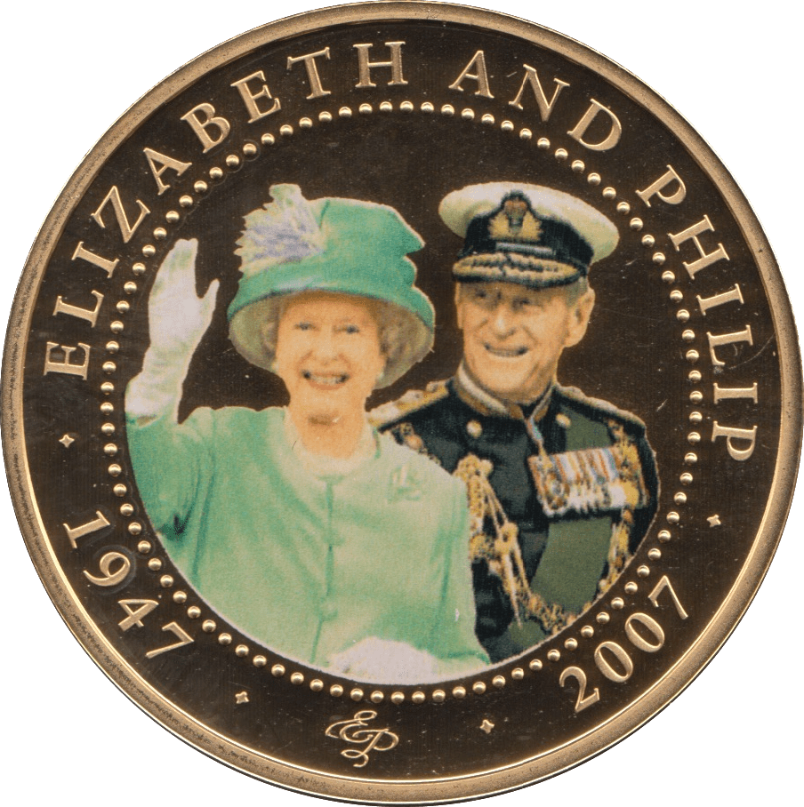 2007 ONE DOLLAR BU COOK ISLANDS ELIZABETH AND PHILIP - WORLD COINS - Cambridgeshire Coins