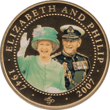 2007 ONE DOLLAR BU COOK ISLANDS ELIZABETH AND PHILIP - WORLD COINS - Cambridgeshire Coins