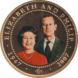 2007 ONE DOLLAR COOK ISLANDS ELIZABETH AND PHILIP 2 - WORLD COINS - Cambridgeshire Coins