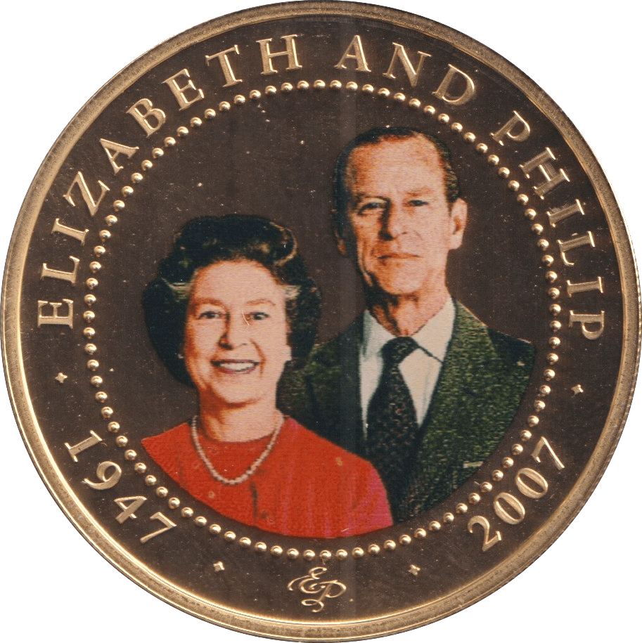 2007 ONE DOLLAR COOK ISLANDS ELIZABETH AND PHILIP 2 - WORLD COINS - Cambridgeshire Coins