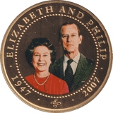 2007 ONE DOLLAR COOK ISLANDS ELIZABETH AND PHILIP 2 - WORLD COINS - Cambridgeshire Coins