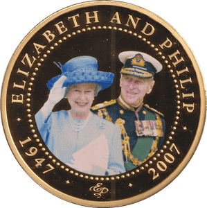 2007 ONE DOLLAR COOK ISLANDS ELIZABETH AND PHILIP - WORLD COINS - Cambridgeshire Coins
