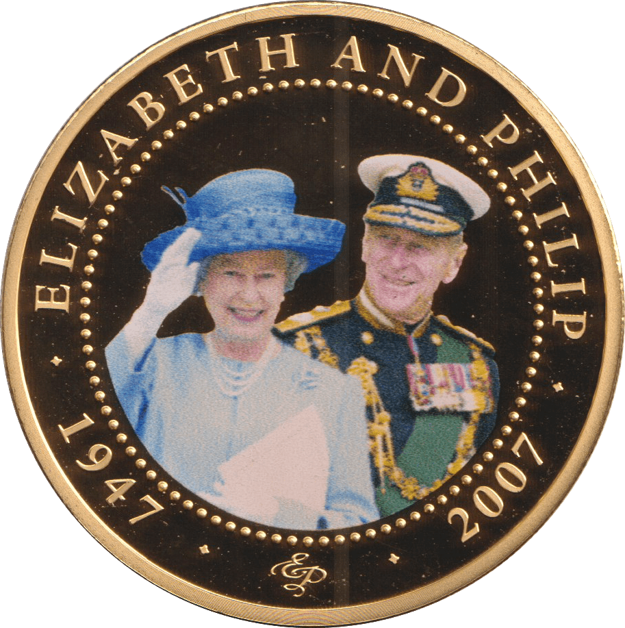2007 ONE DOLLAR COOK ISLANDS ELIZABETH AND PHILIP - WORLD COINS - Cambridgeshire Coins
