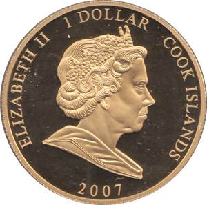 2007 ONE DOLLAR COOK ISLANDS ELIZABETH AND PHILIP - WORLD COINS - Cambridgeshire Coins