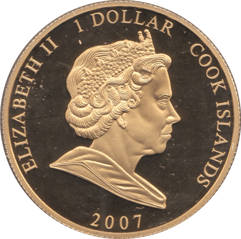 2007 ONE DOLLAR COOK ISLANDS ELIZABETH AND PHILIP - WORLD COINS - Cambridgeshire Coins