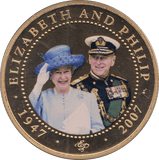 2007 ONE DOLLAR COOK ISLANDS ELIZABETH AND PHILIP - WORLD COINS - Cambridgeshire Coins