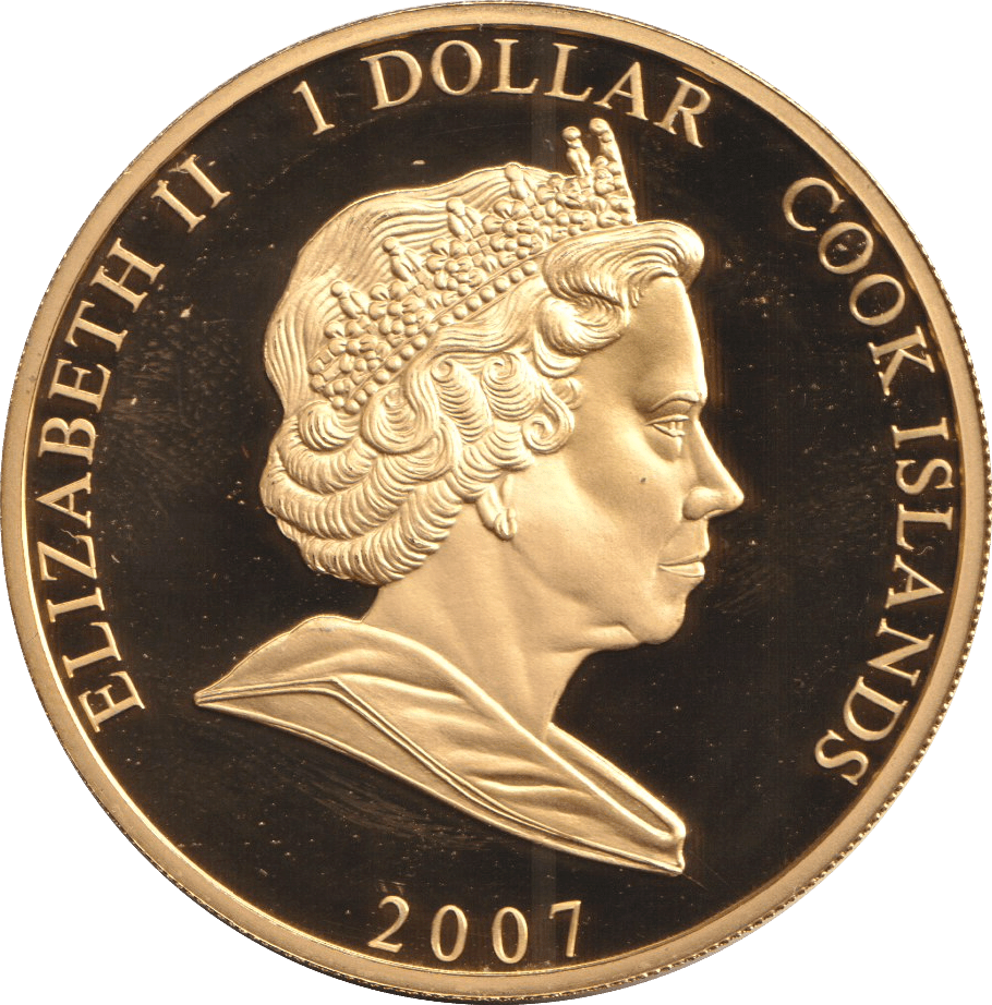 2007 ONE DOLLAR COOK ISLANDS ELIZABETH AND PHILIP - WORLD COINS - Cambridgeshire Coins