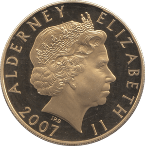 2007 SILVER ALDERNEY ELIZABETH FIRST FIVE POUNDS ( PROOF ) - SILVER WORLD COINS - Cambridgeshire Coins