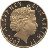 2007 SILVER ALDERNEY ELIZABETH FIRST FIVE POUNDS ( PROOF ) - SILVER WORLD COINS - Cambridgeshire Coins