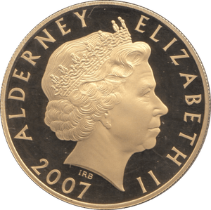 2007 SILVER ALDERNEY ELIZABETH FIRST FIVE POUNDS ( PROOF ) - SILVER WORLD COINS - Cambridgeshire Coins