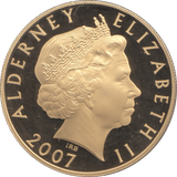 2007 SILVER ALDERNEY ELIZABETH FIRST FIVE POUNDS ( PROOF ) - SILVER WORLD COINS - Cambridgeshire Coins