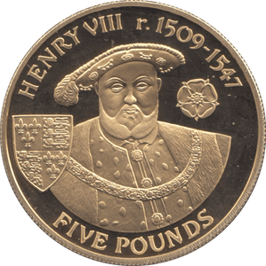 2007 SILVER ALDERNEY HENRY VIII FIVE POUNDS ( PROOF ) - SILVER WORLD COINS - Cambridgeshire Coins