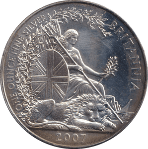 2007 SILVER BRITANNIA ONE OUNCE TWO POUNDS 2 - SILVER BRITANNIA - Cambridgeshire Coins