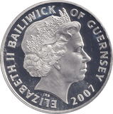2007 SILVER FIVE POUNDS BAILIWICK OF GUERNSEY DIAMOND WEDDING - SILVER WORLD COINS - Cambridgeshire Coins