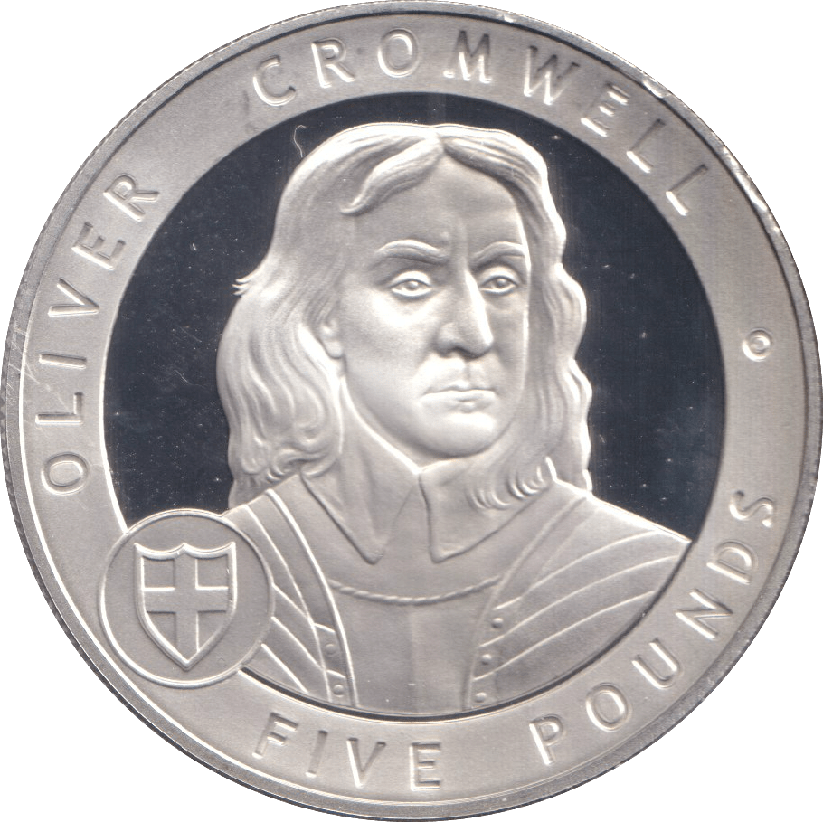2007 SILVER FIVE POUNDS BAILIWICK OF GUERNSEY OLIVER CROMWELL - SILVER WORLD COINS - Cambridgeshire Coins