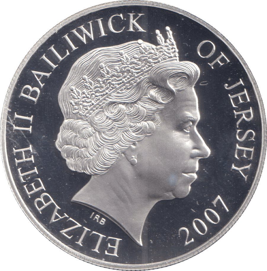 2007 SILVER FIVE POUNDS BAILIWICK OF JERSEY HM THE QUEEN MOTHER - SILVER WORLD COINS - Cambridgeshire Coins