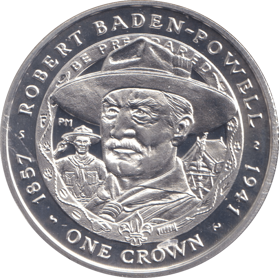 2007 SILVER ONE CROWN FALKLAND ISLANDS ROBERT BADEN - POWELL - SILVER WORLD COINS - Cambridgeshire Coins