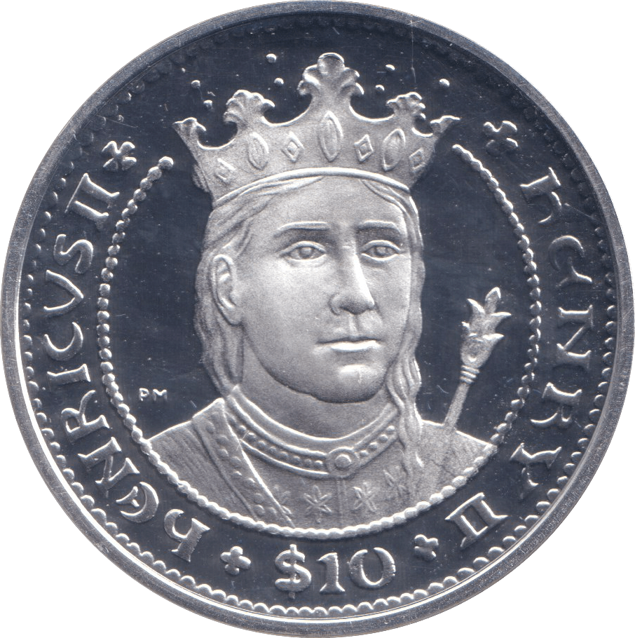 2007 SILVER PROOF 10 DOLLAR HENRY II - SILVER WORLD COINS - Cambridgeshire Coins