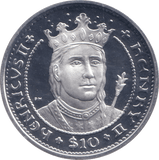 2007 SILVER PROOF 10 DOLLAR HENRY II - SILVER WORLD COINS - Cambridgeshire Coins