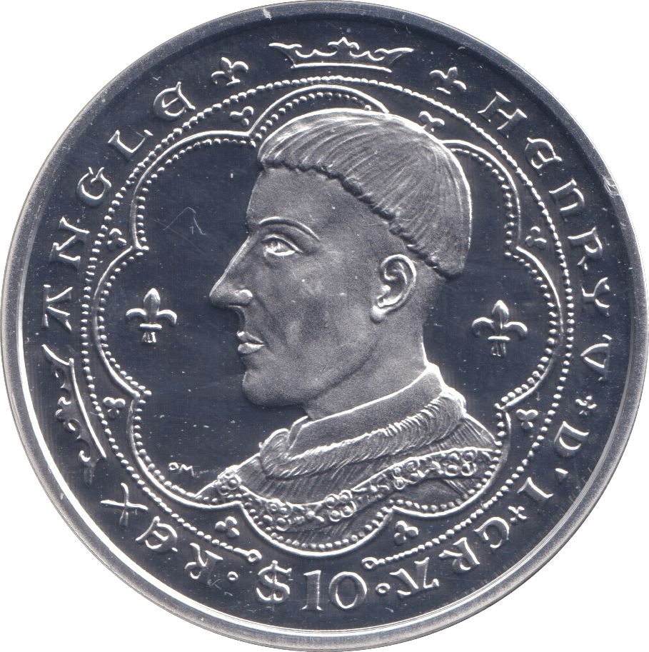2007 SILVER PROOF 10 DOLLAR HENRY V - SILVER WORLD COINS - Cambridgeshire Coins