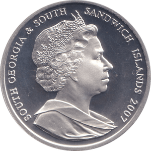 2007 SILVER PROOF £2 SOUTH GEORGIA & SOUTH SANDWICH ISLAND - SILVER WORLD COINS - Cambridgeshire Coins
