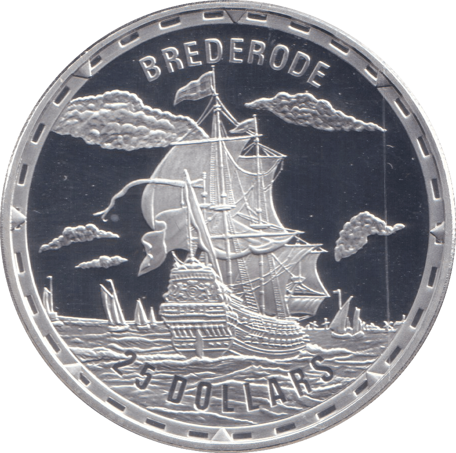 2007 SILVER PROOF 25 DOLLAR BREDERODE - SILVER WORLD COINS - Cambridgeshire Coins