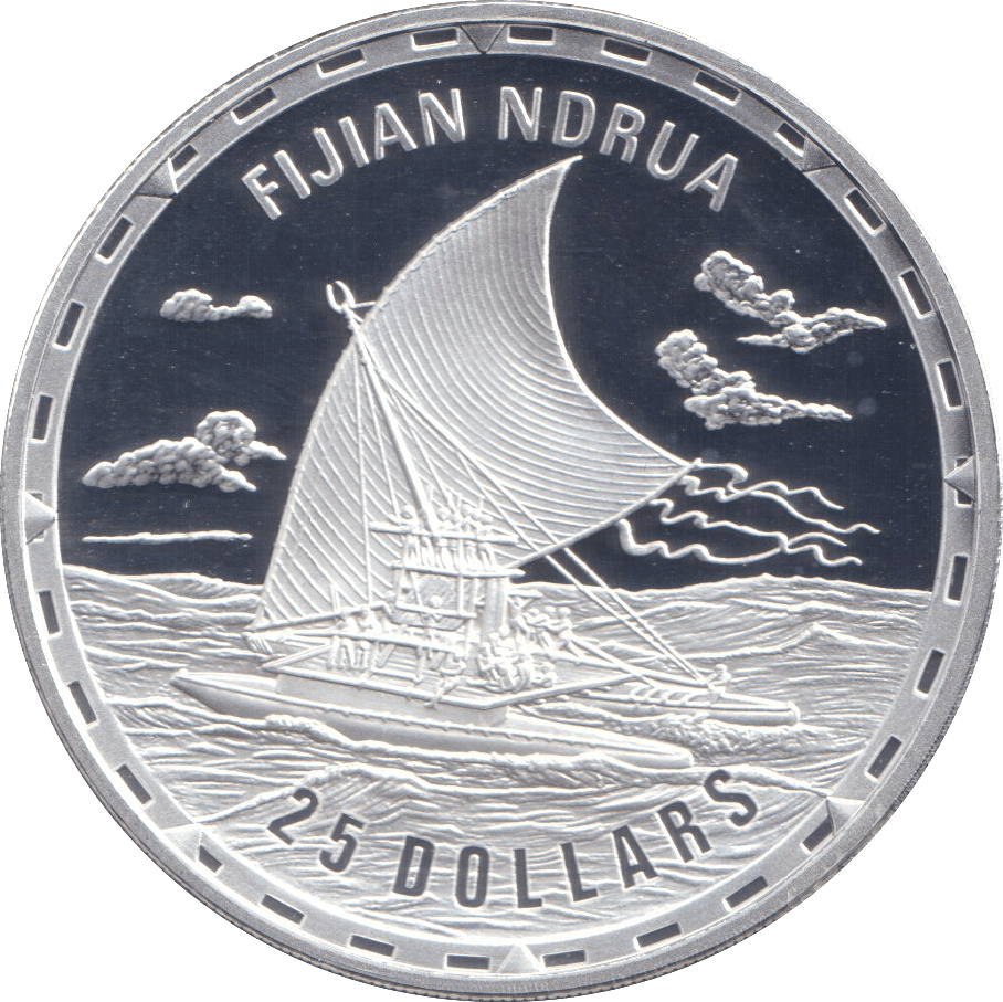 2007 SILVER PROOF 25 DOLLAR FIJIAN NDRUA - SILVER WORLD COINS - Cambridgeshire Coins