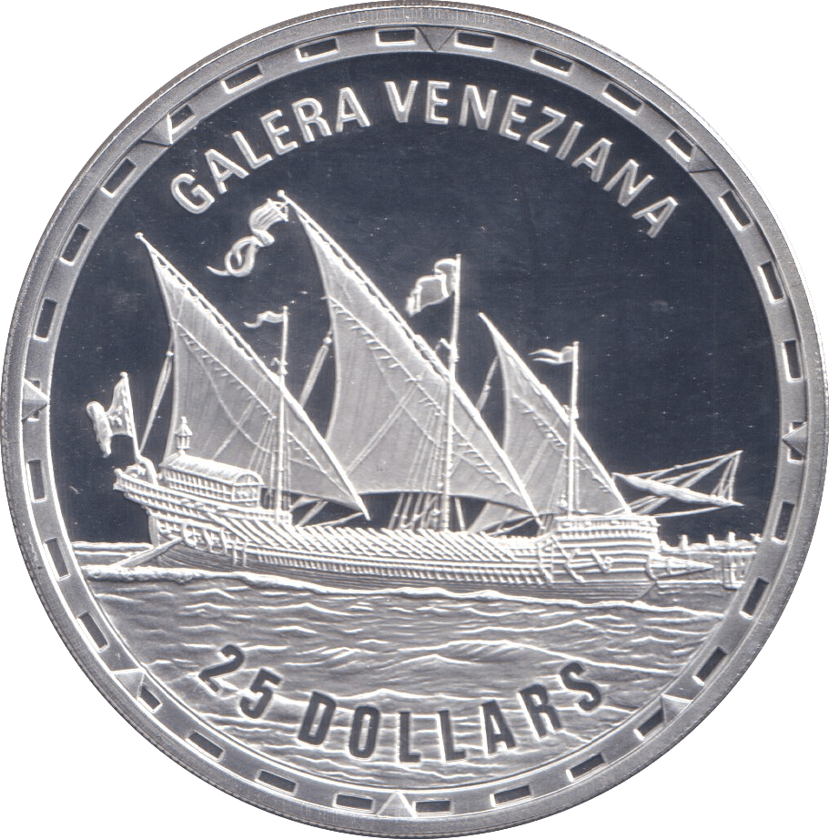 2007 SILVER PROOF 25 DOLLAR GALERA VENEZIANA SOLOMON ISLANDS - SILVER WORLD COINS - Cambridgeshire Coins