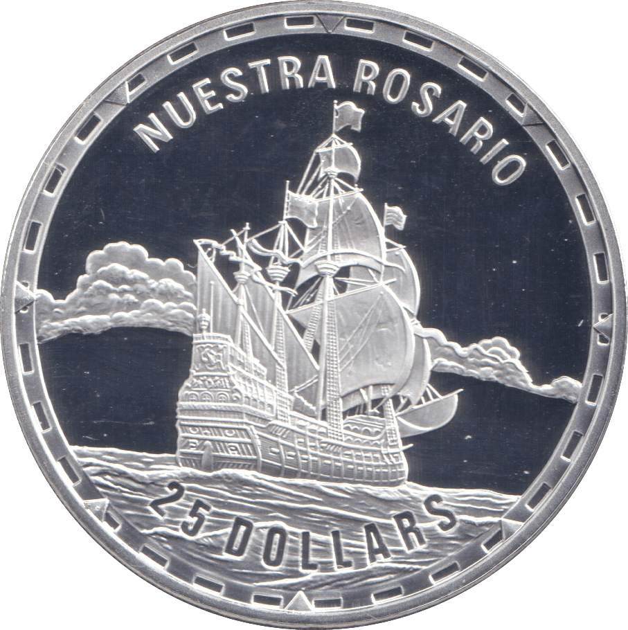 2007 SILVER PROOF 25 DOLLAR NUESTRA ROSARIO - SILVER WORLD COINS - Cambridgeshire Coins
