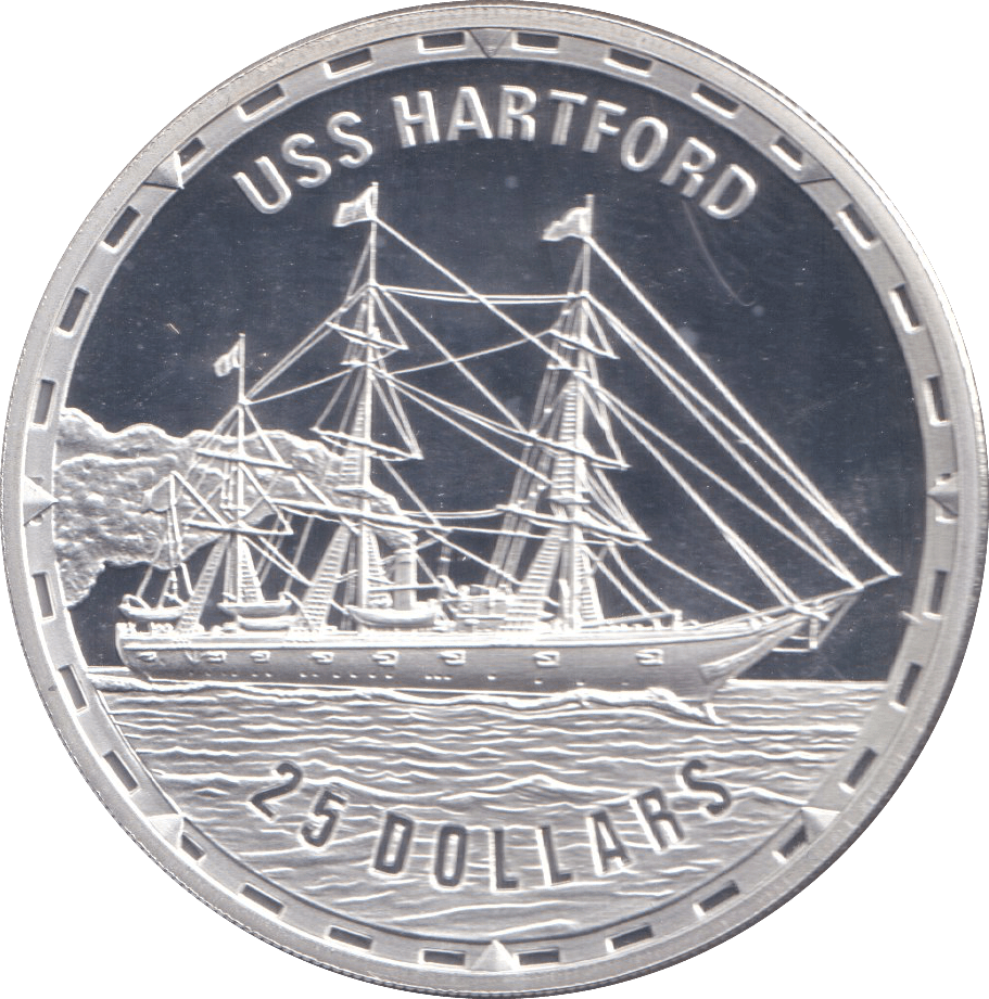 2007 SILVER PROOF 25 DOLLAR USS HARTFORD SOLOMON ISLANDS - SILVER WORLD COINS - Cambridgeshire Coins