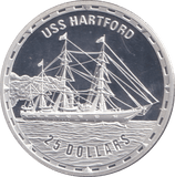 2007 SILVER PROOF 25 DOLLAR USS HARTFORD SOLOMON ISLANDS - SILVER WORLD COINS - Cambridgeshire Coins