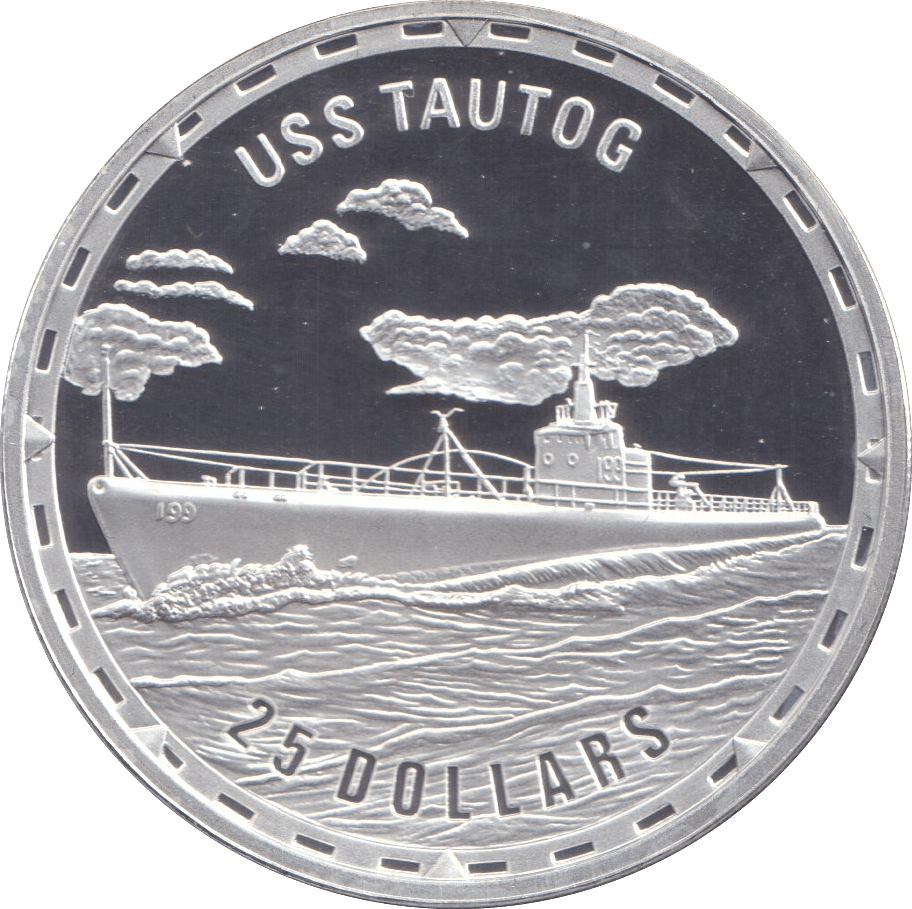 2007 SILVER PROOF 25 DOLLAR USS TAUTOG - SILVER WORLD COINS - Cambridgeshire Coins
