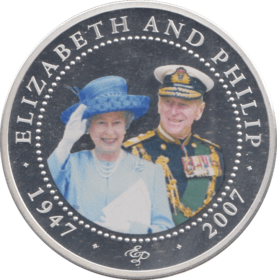 2007 SILVER PROOF 5 DOLLARS 60 YEAR ANNIVERSARY ELIZABETH AND PHILIP - Silver Proof - Cambridgeshire Coins