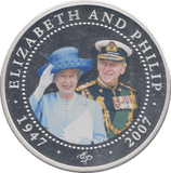 2007 SILVER PROOF 5 DOLLARS 60 YEAR ANNIVERSARY ELIZABETH AND PHILIP - Silver Proof - Cambridgeshire Coins