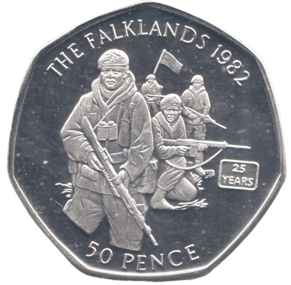 2007 SILVER PROOF 50P THE FALKLANDS WAR GIBRALTAR - 50P REGIONAL ISSUES - Cambridgeshire Coins