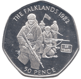 2007 SILVER PROOF 50P THE FALKLANDS WAR GIBRALTAR - 50P REGIONAL ISSUES - Cambridgeshire Coins