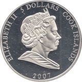 2007 SILVER PROOF ELVIS PRESLEY 5 DOLLARS COOK ISLANDS - SILVER WORLD COINS - Cambridgeshire Coins